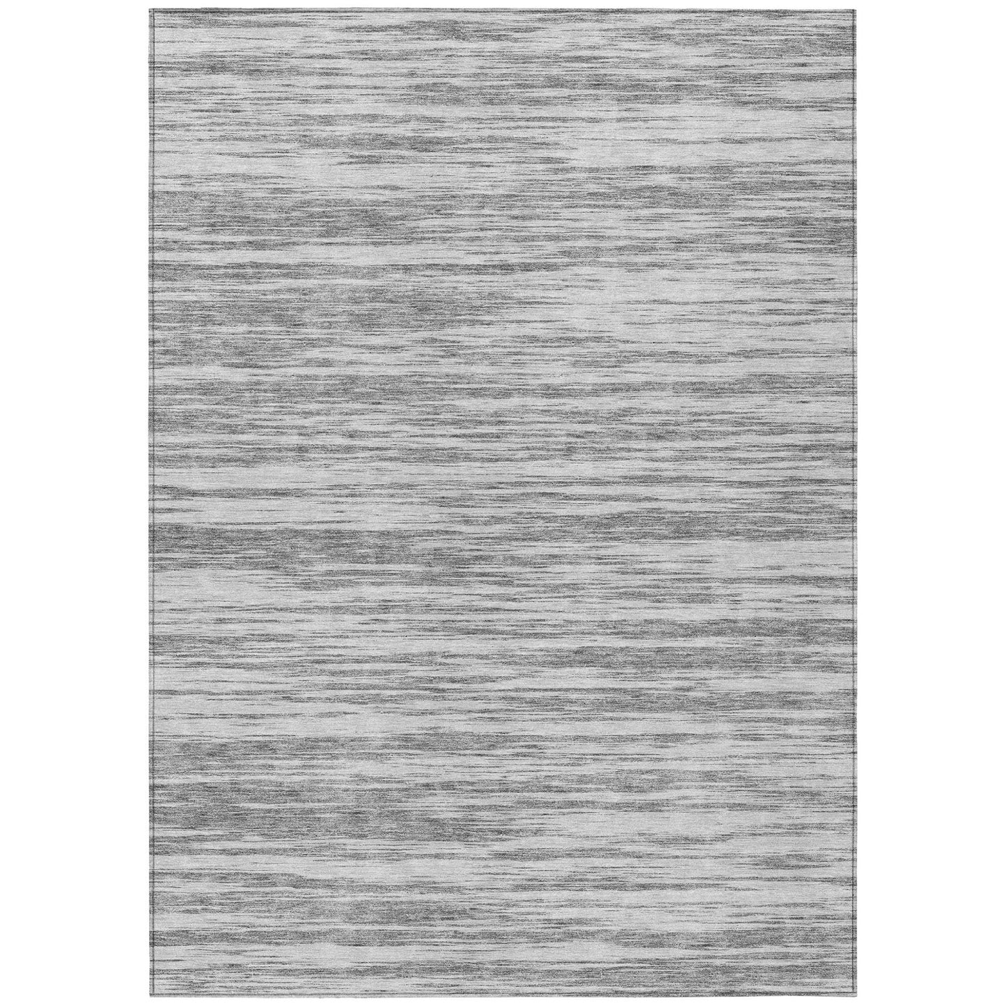 5' X 8' Gray And Ivory Abstract Washable Indoor Outdoor Area Rug-0