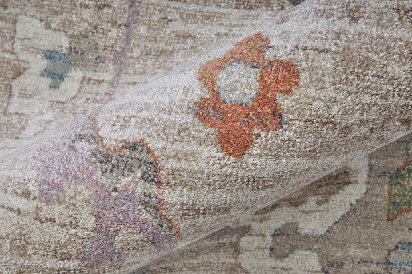 8' X 10' Tan Brown And Blue Abstract Distressed Area Rug-6