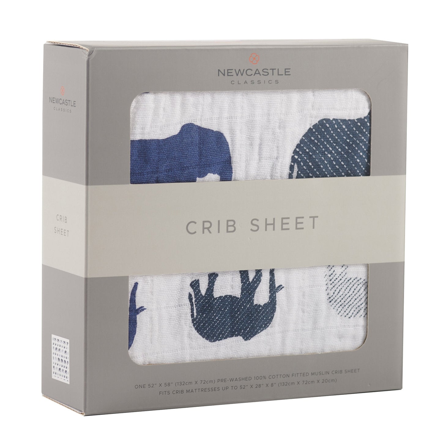 Elephant print crib sheet