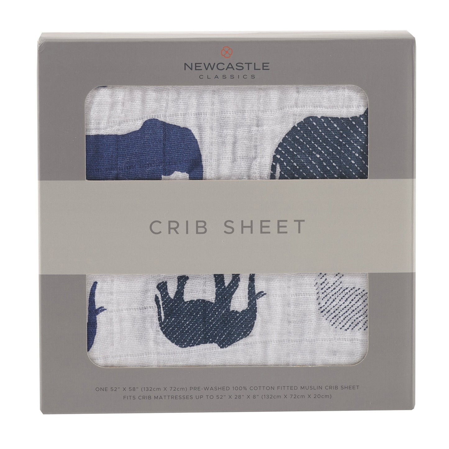 Elephant print crib sheet