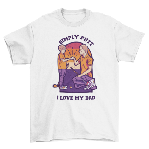 Father and son playing golf t-shirt